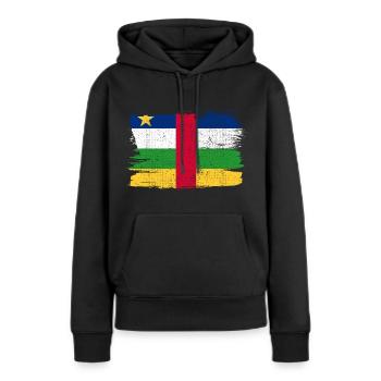 Zentralafrikanische Republik Bandiera Flagge Frieden - Frauen Premium Bio Hoodie - Schwarz - Vorne - Julia (174cm)