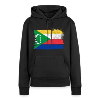 Komoren Bandiera Flagge Frieden Vintage - Frauen Premium Bio Hoodie - Schwarz - Vorne - Julia (174cm)