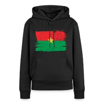 Burkina Faso Bandiera Flagge Frieden Vintage - Frauen Premium Bio Hoodie - Schwarz - Vorne - Julia (174cm)