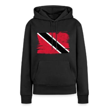 Trinidad und Tobago Bandiera Flagge Frieden Vintage - Frauen Premium Bio Hoodie - Schwarz - Vorne - Julia (174cm)