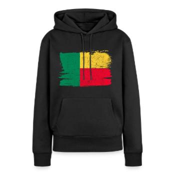 Benin Bandiera Flagge Frieden Vintage - Frauen Premium Bio Hoodie - Schwarz - Vorne - Julia (174cm)