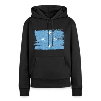 Mikronesien Flagge Flagge Frieden Vintage - Frauen Premium Bio Hoodie - Schwarz - Vorne - Julia (174cm)