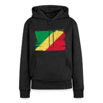 Republik Kongo Flagge Flagge Frieden Vintage - Frauen Premium Bio Hoodie - Schwarz - Vorne - Julia (174cm)