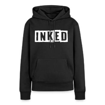 Tatouage graffiti encré - Sweat à capuche Premium bio Femme - noir - Devant - Julia (174cm)