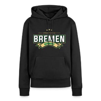 Brême - Sweat à capuche Premium bio Femme - noir - Devant - Julia (174cm)