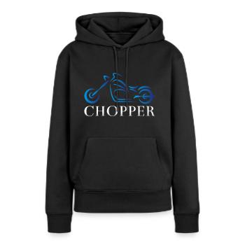 J'aime les choppers - Sweat à capuche Premium bio Femme - noir - Devant - Julia (174cm)