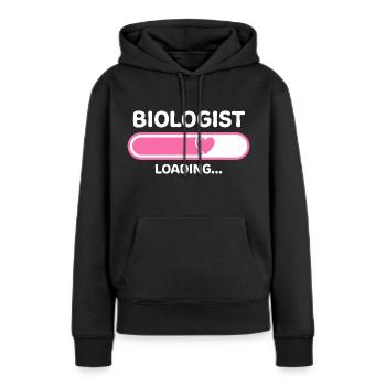 Biologist Loading Bar - Women’s Premium Organic Hoodie - black - Front - Julia (174cm)