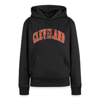 Cleveland - Sweat à capuche Premium bio Femme - noir - Devant - Julia (174cm)