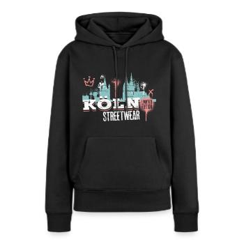 Cologne Skyline Ville Allemagne Cologne Graffiti - Sweat à capuche Premium bio Femme - noir - Devant - Julia (174cm)