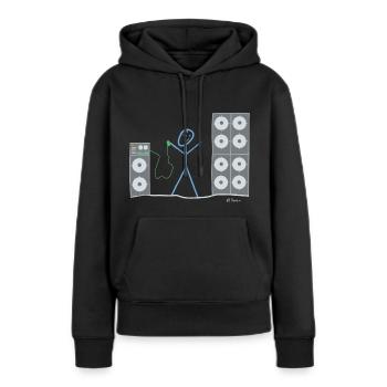Écoutez des chiffres de musique, des sons de haut-parleur - Sweat à capuche Premium bio Femme - noir - Devant - Julia (174cm)