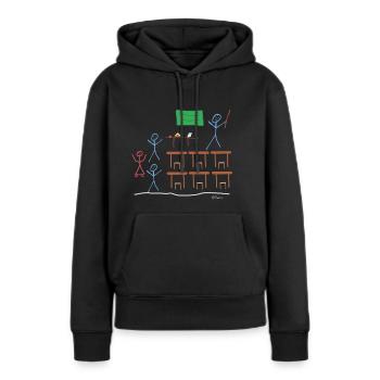 Stick Figure Class, école secondaire - Sweat à capuche Premium bio Femme - noir - Devant - Julia (174cm)