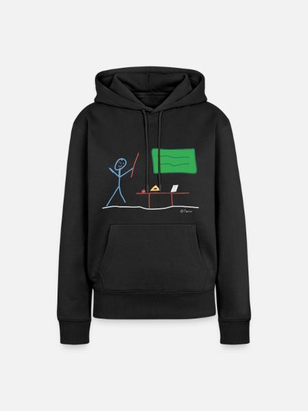 Lehrer Strichmännnchen, Unterricht Schule Beruf - Frauen Premium Bio Hoodie - Schwarz
