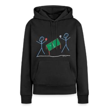 Ping pong jeu de ping-pong - Sweat à capuche Premium bio Femme - noir - Devant - Julia (174cm)