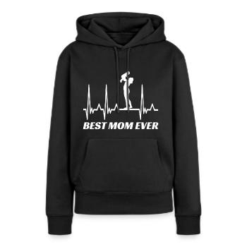 Cadeau de fête des mères 2021 maman mère - Sweat à capuche Premium bio Femme - noir - Devant - Julia (174cm)