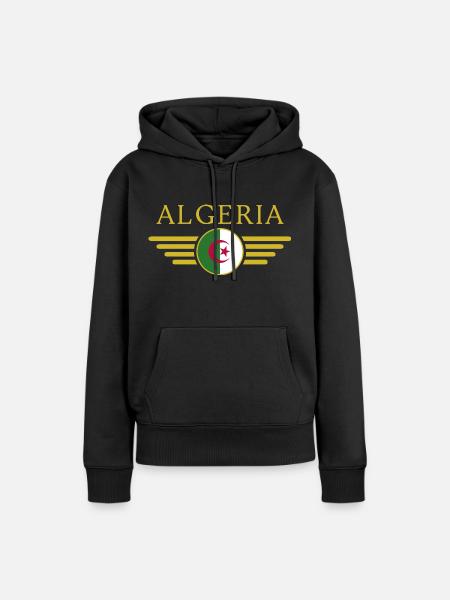 J’aime l’Algérie, T-Shirt Design Style Élégance - Sweat à capuche Premium bio Femme - noir