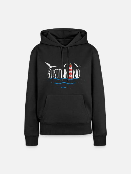 Küstenkind - Frauen Premium Bio Hoodie - Schwarz