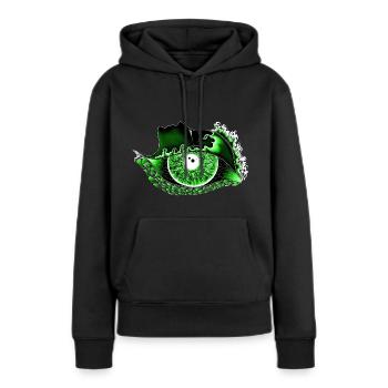 Big eye green, eye, realistic - Women’s Premium Organic Hoodie - black - Front - Julia (174cm)