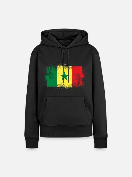 Senegal - Frauen Premium Bio Hoodie - Schwarz