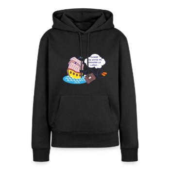 Envie de prendre le large - Sweat à capuche Premium bio Femme - noir - Devant - Julia (174cm)