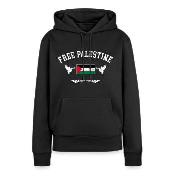 Free Palestine Freiheit Palästina Freies Palästina - Frauen Premium Bio Hoodie - Schwarz - Vorne - Julia (174cm)
