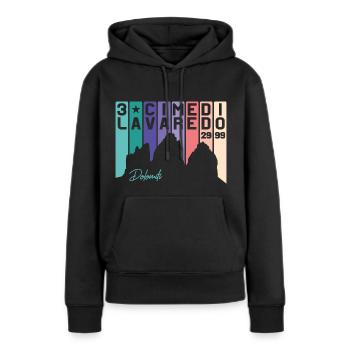 Tre Cime di Lavaredo Drei Zinnen Dolomiti Südtirol - Frauen Premium Bio Hoodie - Schwarz - Vorne - Julia (174cm)
