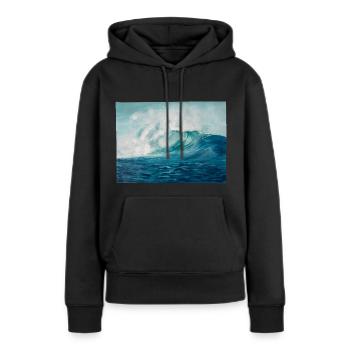 Hand-painted seascape - Women’s Premium Organic Hoodie - black - Front - Julia (174cm)