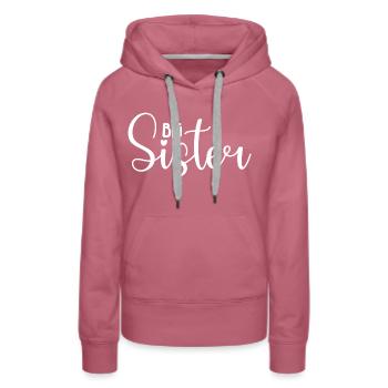 Grande Sœur - Sweat à capuche Premium bio Femme - mauve - Devant - Isabella (175cm)