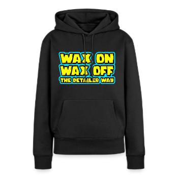 Cire sur la cire de l’amateur de voitures de façon detailer - Sweat à capuche Premium bio Femme - noir - Devant - Julia (174cm)
