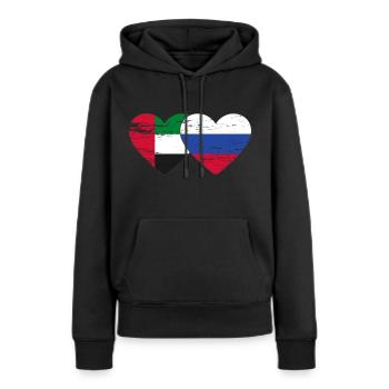 Émirats arabes unis Russie Cœur - Sweat à capuche Premium bio Femme - noir - Devant - Julia (174cm)
