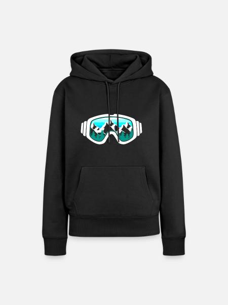 Snowboard Skibrille - Frauen Premium Bio Hoodie - Schwarz