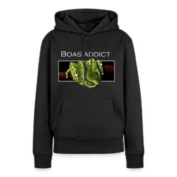 Boas addict - Sweat à capuche Premium bio Femme - noir - Devant - Julia (174cm)