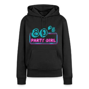 FÊTARDE DES ANNÉES 80 - Sweat à capuche Premium bio Femme - noir - Devant - Julia (174cm)