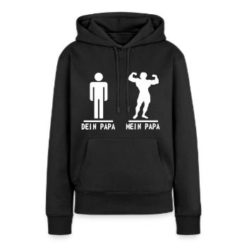 Dein Papa Stark Bodybuilder Baby Vater Muskeln - Frauen Premium Bio Hoodie - Schwarz - Vorne - Julia (174cm)