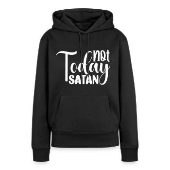 Pas aujourd’hui Satan - Sweat à capuche Premium bio Femme - noir - Devant - Julia (174cm)
