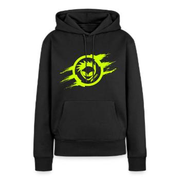 Alien Cut Scratch Fluo - Frauen Premium Bio Hoodie - Schwarz - Vorne - Julia (174cm)