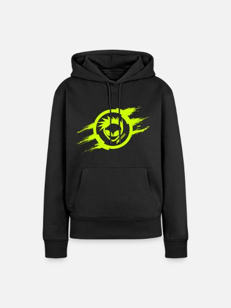 Alien Cut Scratch Fluo - Frauen Premium Bio Hoodie - Schwarz