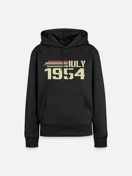Anniversaire juillet 1954 Année 1954 juillet Né en 1954 - Sweat à capuche Premium bio Femme - noir