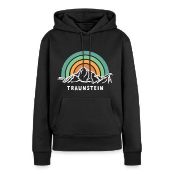 Traunstein Berg Salzkammergut Austria Österreich - Frauen Premium Bio Hoodie - Schwarz - Vorne - Julia (174cm)