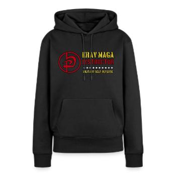 Instructeur de Krav Maga Défense des Arts Martiaux - Sweat à capuche Premium bio Femme - noir - Devant - Julia (174cm)