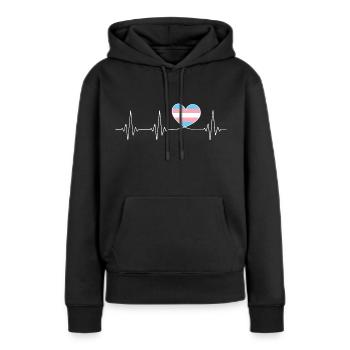 Transgenre Battements de coeur Pride Month CSD - Sweat à capuche Premium bio Femme - noir - Devant - Julia (174cm)