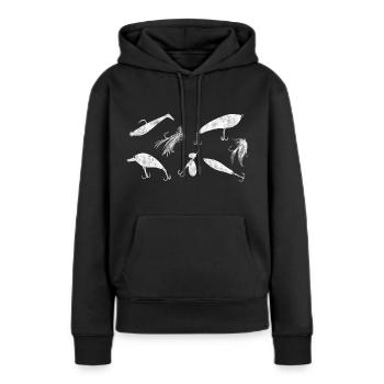 Appât de pêche Pêche prédatrice - Sweat à capuche Premium bio Femme - noir - Devant - Julia (174cm)