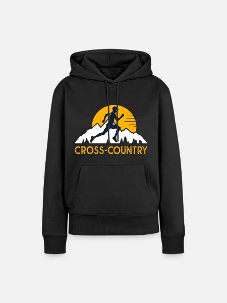 Cross-Country-Läuferlauf - Frauen Premium Bio Hoodie - Schwarz