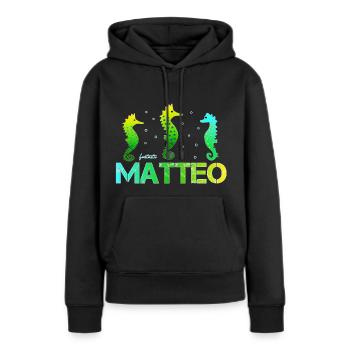 Matteo Geburtstag Matteo - Frauen Premium Bio Hoodie - Schwarz - Vorne - Julia (174cm)
