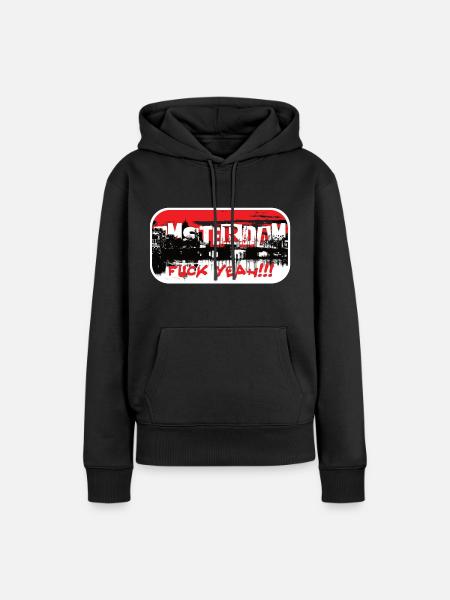 Amsterdam fuck yeah - Frauen Premium Bio Hoodie - Schwarz