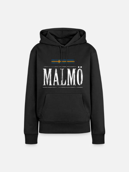 Malmö - Frauen Premium Bio Hoodie - Schwarz