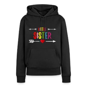 Little Sister sibling sister love - Women’s Premium Organic Hoodie - black - Front - Julia (174cm)