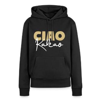 Cacao Ciao - Sweat à capuche Premium bio Femme - noir - Devant - Julia (174cm)