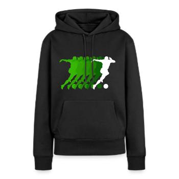 Attaquant de football Jersey Joueur de football - Sweat à capuche Premium bio Femme - noir - Devant - Julia (174cm)