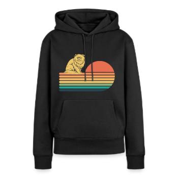 Perser Katze Retro Vintage - Frauen Premium Bio Hoodie - Schwarz - Vorne - Julia (174cm)