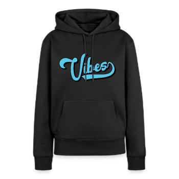 Vibes - Sweat à capuche Premium bio Femme - noir - Devant - Julia (174cm)